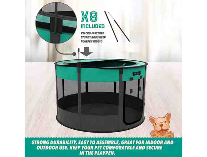 Ruff 'N Ruffus Rounded Portable Foldable Playpen + Carrier & Travel Bowl, Medium