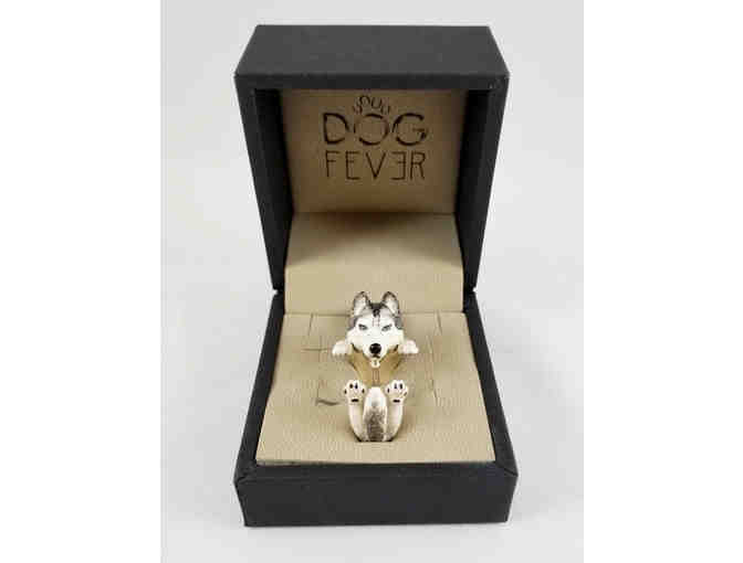 Siberian Husky Enamel Hug Ring!