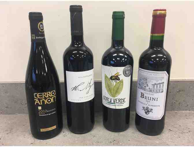 Dooney & Bourke large eggplant Barlow satchel with 4 bottles of wine!