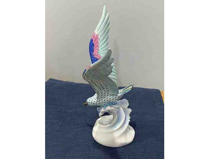 Herend Seagull with Wings Up (Green)