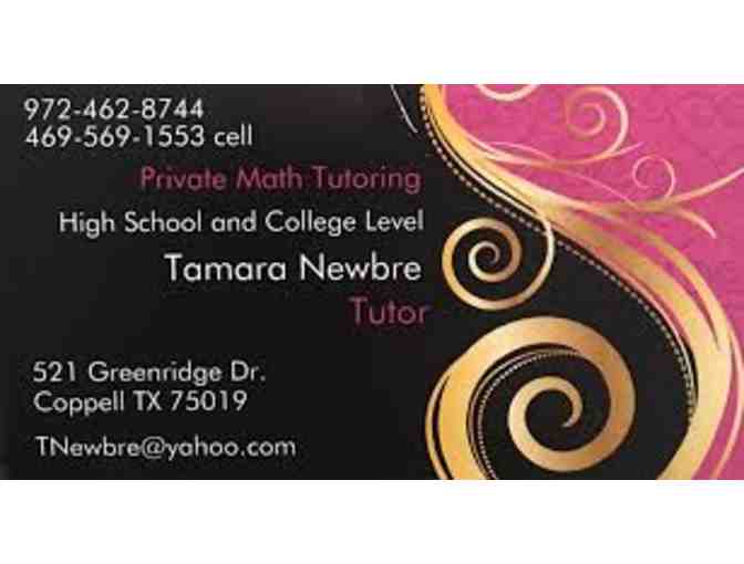 NEW! Math Tutoring with Tamara Newbre