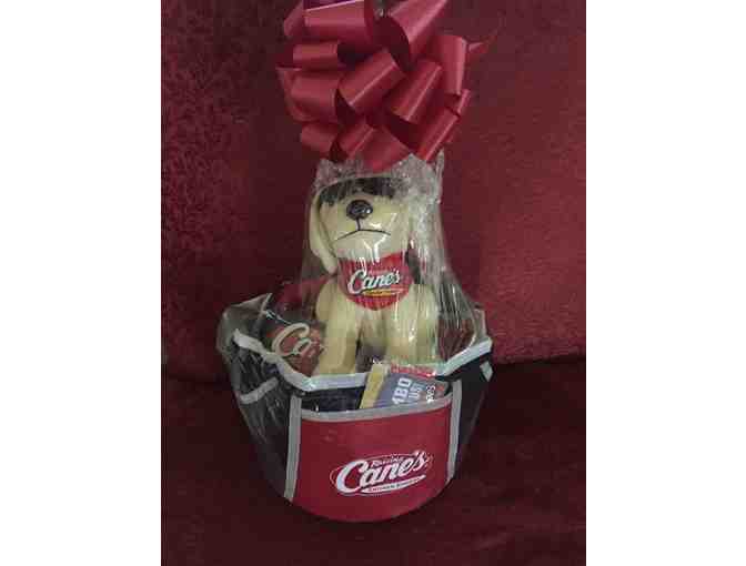 Raising Canes -1 Boxmeal, adorable stuffed dog toy and soft-sided lunch box