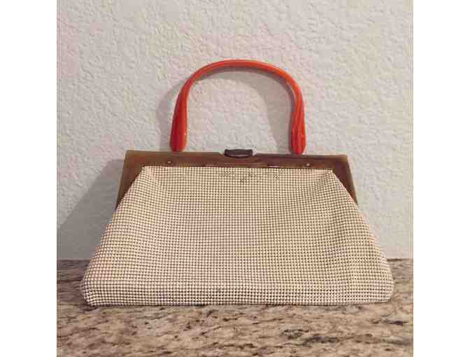 Vintage Whiting & Davis Co. beige mesh purse