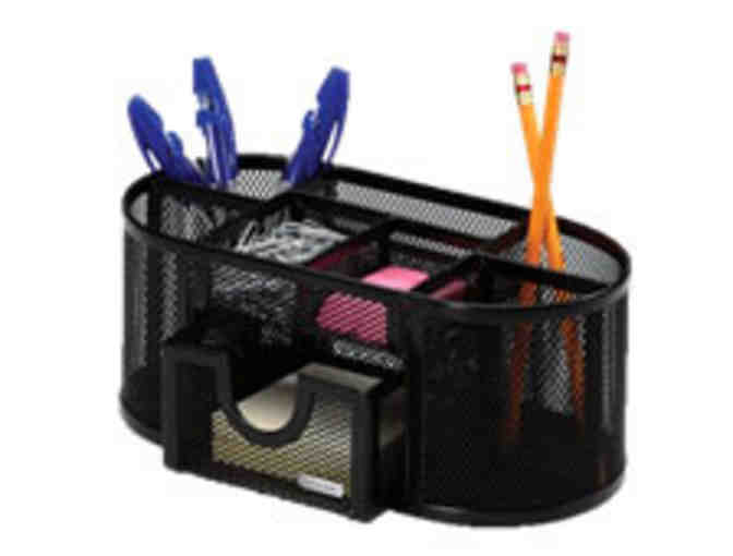 Rolodex Oval Supply Caddy, Metal Mesh, Black