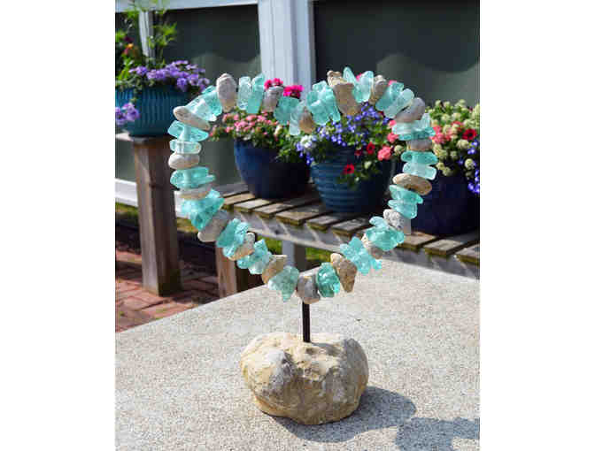 BEACH GLASS AND STONE HEART