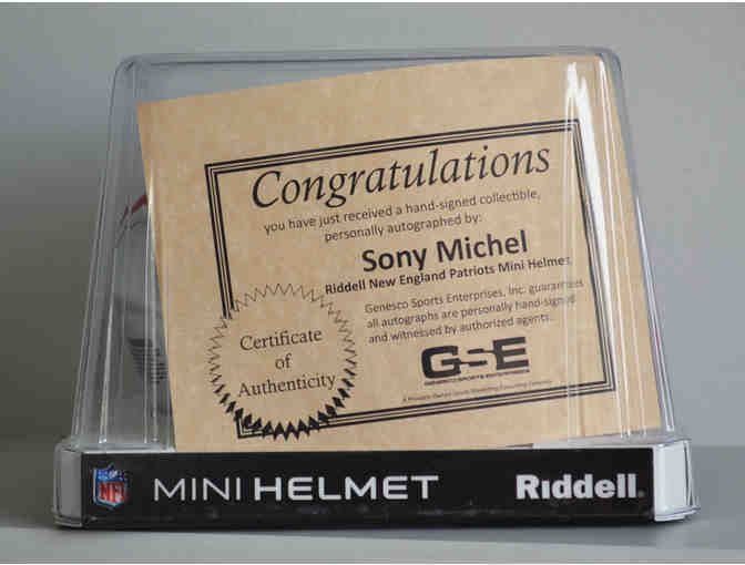 SONY MICHEL AUTOGRAPHED NEW ENGLAND PATRIOTS MINI HELMET