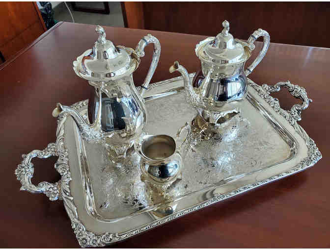 WM Rogers Vintage Coffee & Tea Set with Tea Bag Box, Cookies and Italian Cake