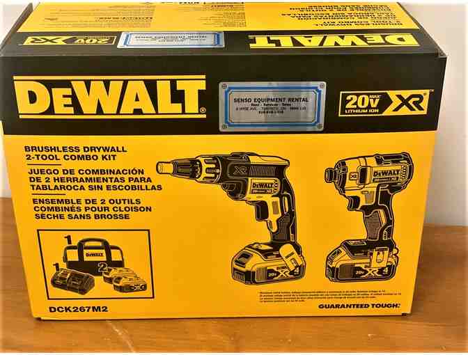 'Dewalt Brushless Drywall 2 Tool Combo Kit, 45 Piece Screwdriving Bit Set and Stanley Tape