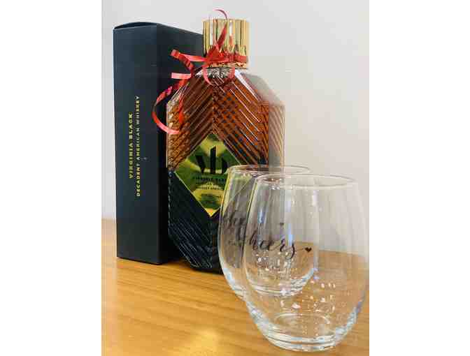 Virginia Black American Whisky with Two (2) Stemless Glasses