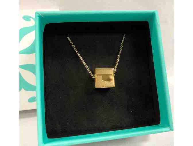 Rustic Cuff State Monogram Cubed Necklace