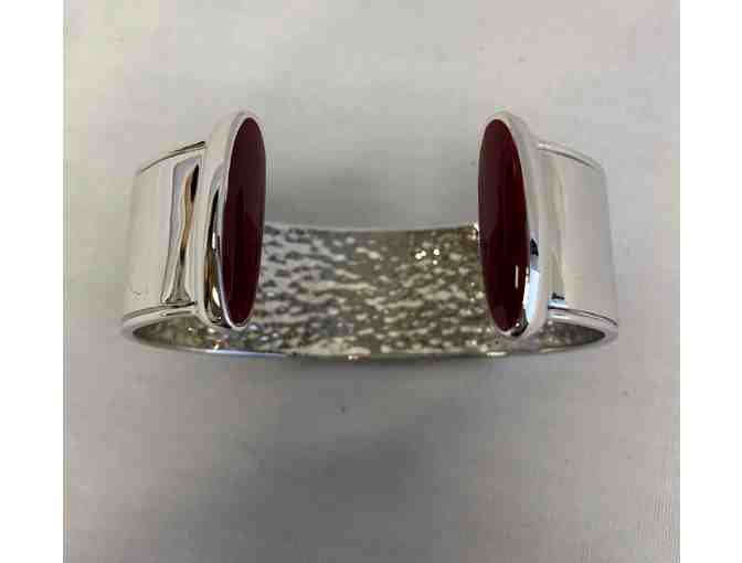 Rustic Cuff Silver Logo Bangle