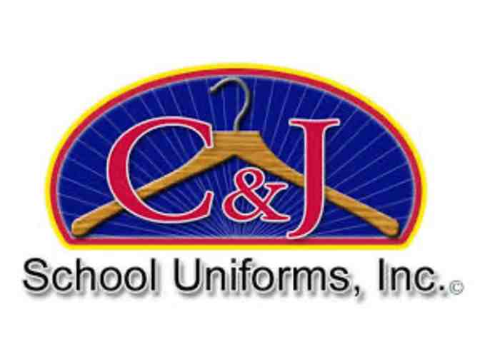 Saint Mary Teddy and $30 gift card to C + J Uniforms