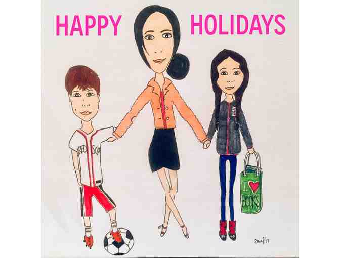 Custom Painted or Illustrated Family Portrait by Mason-Rice Parent, Sonal Shah!