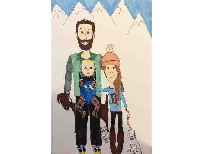 Custom Painted or Illustrated Family Portrait by Mason-Rice Parent, Sonal Shah!