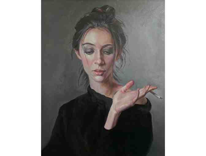 Custom Portrait Painting by Artist and Mason-Rice Dad Sam Zhao