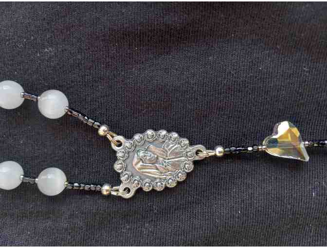 White Glass Bead Rosary