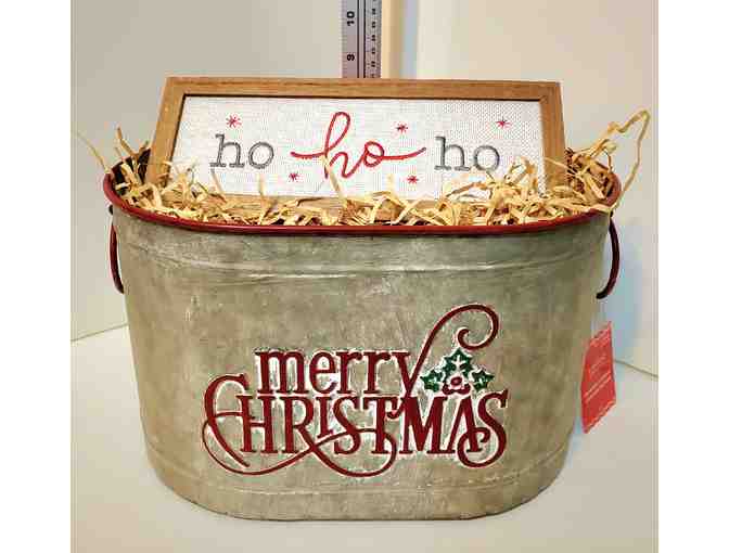 Christmas Beverage Tin and "HoHoHo" Sign - Photo 1