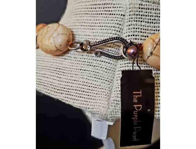 Jewelry Set: Jasper Stone Necklace (18' long) and Earrings (pierced)