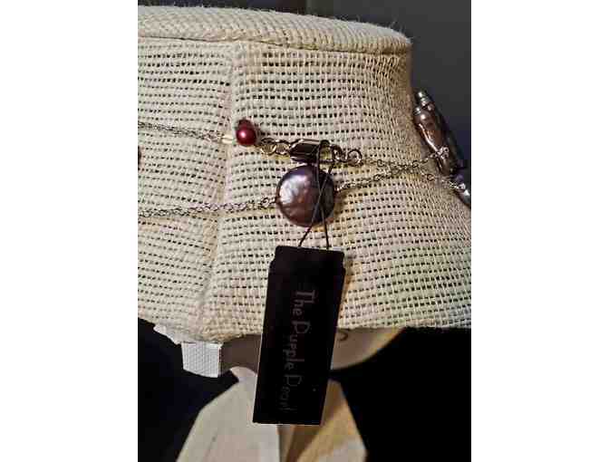 Necklace: Coin and Baroque Pearls in Deep Gray & Iridescent Black -- 30' in length