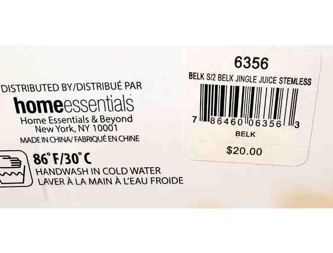 Christmas Glasses: 2 sets of 2 stemless wine glasses