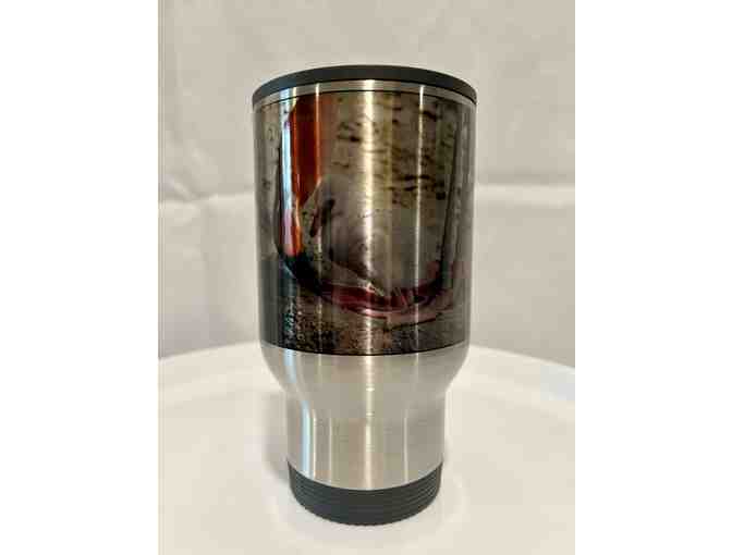 Stainless Commuter Mug with Gallery of Flamingos -- 14 oz.