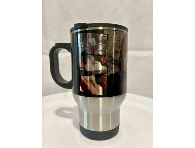 Stainless Commuter Mug with Gallery of Flamingos -- 14 oz.