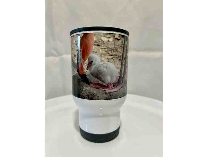 Commuter Mug with Gallery of Flamingos -- 14 oz.