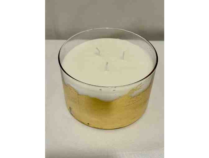 3-Wick Gold Leaf Candle by local artist Melissa Warnke