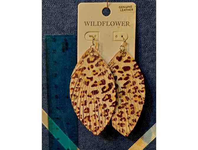 Earrings: Cheetah Print Genuine Leather