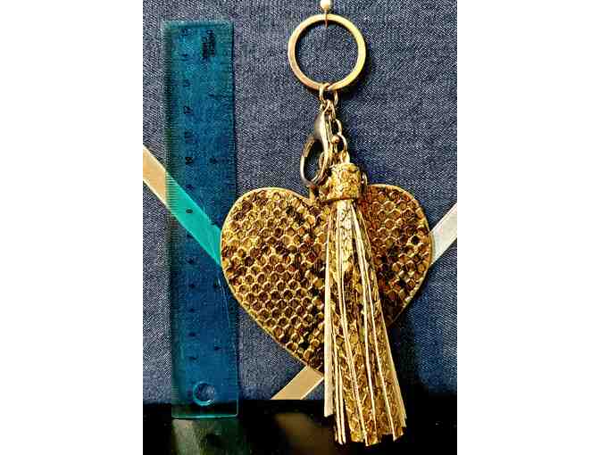 Glamorous Gold Heart Keychain