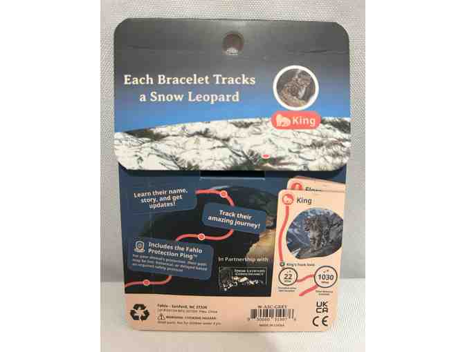 Fahlo Animal Tracking Bracelet & Plush Stuffy - Snow Leopard
