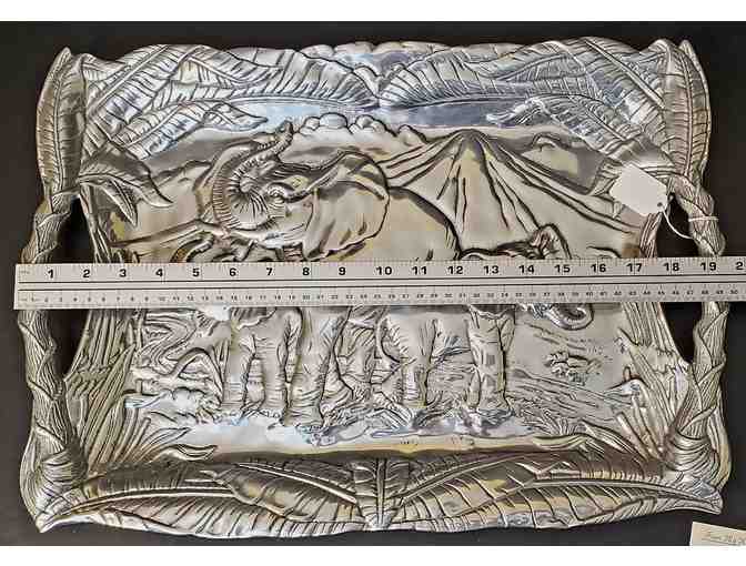 Elephants in Relief on Elegant Serving Platter by Arthur Court -- Collectible!