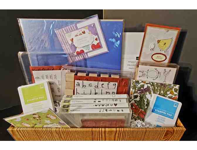 Stampin' Up! Gift Basket -- stamp sets + ink pads + paper + cards and more!!
