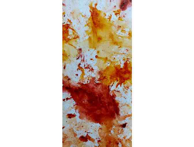 Animal Art created by J.J. the Giraffe at the Montgomery Zoo -- canvas is 24' x 18'