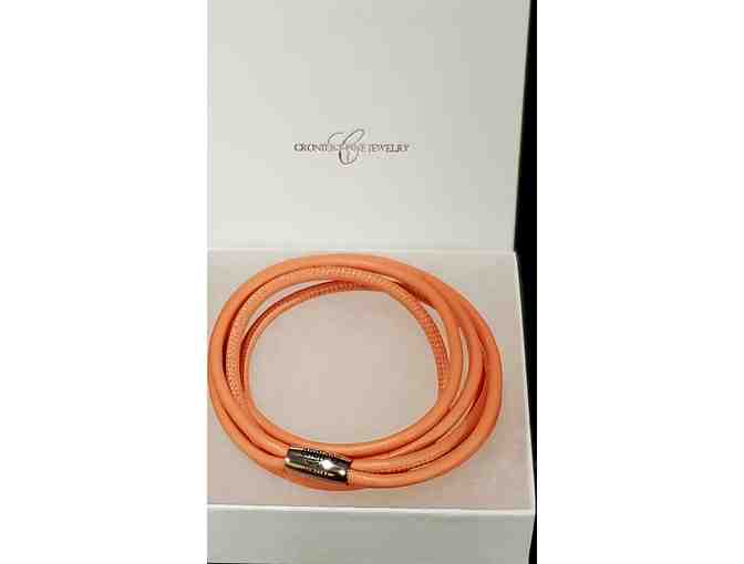 Endless Leather, Multi-Wrap Bracelet in Coral