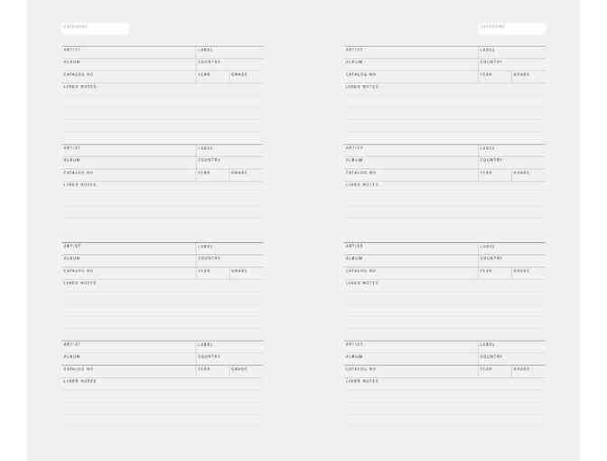 Catalog of Vinyl Records