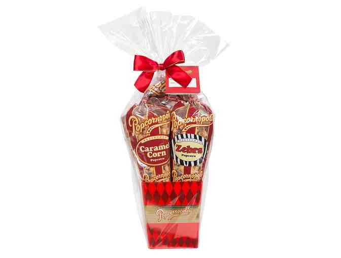 Popcornopolis Holiday Four Cone Gift Basket - Burrell