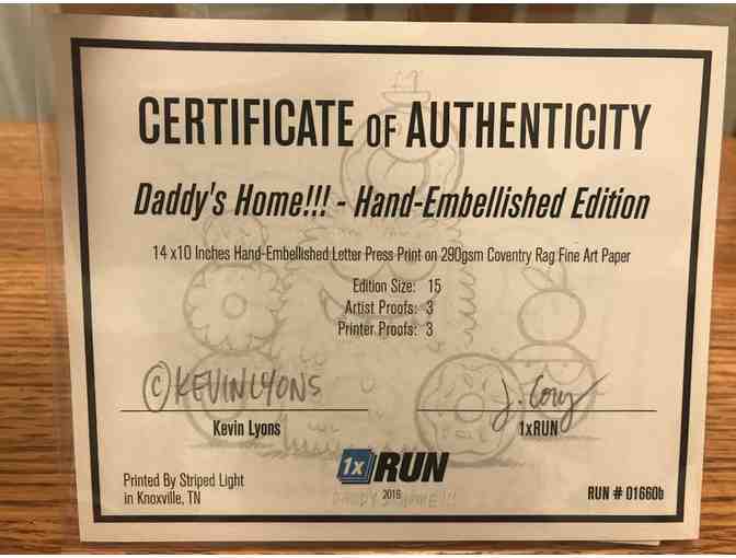 Kevin Lyons, 'Daddy's Home' Letterpress Print