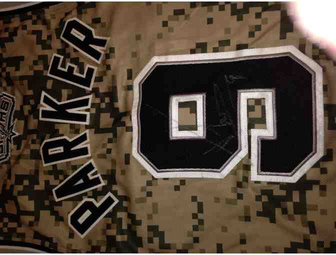 Tony Parker Autographed Spurs Champion Commemorative 2013-2014 Military Inspired Jersey