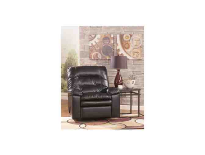 Bonded Leather Rocker Recliner by Ashley Furniture - Coffee, Shreveport Only!