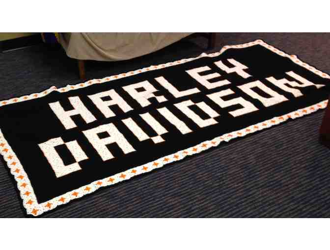 Harley Davidson Homemade Crocheted Afghan