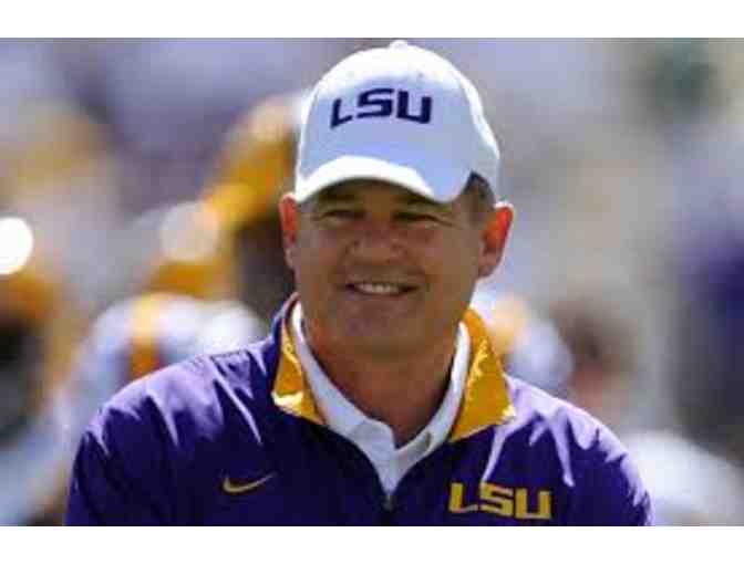 Autographed LSU Coach, Les Miles, Football