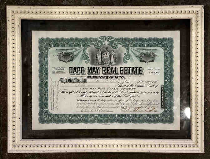 Antique Cape May Real Estate Company Stock Certificate