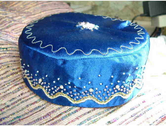 Infant sized Blue Satin Kippah