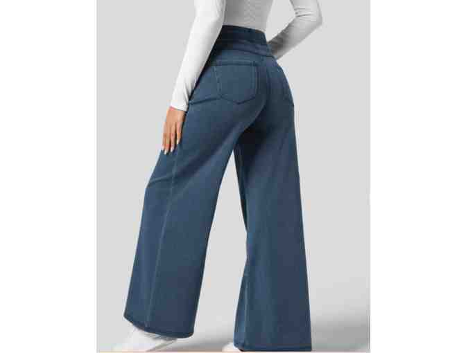 Halara Flex High Waisted Wide Leg Loose Stretchy Knit Work Jeans M(8/10)
