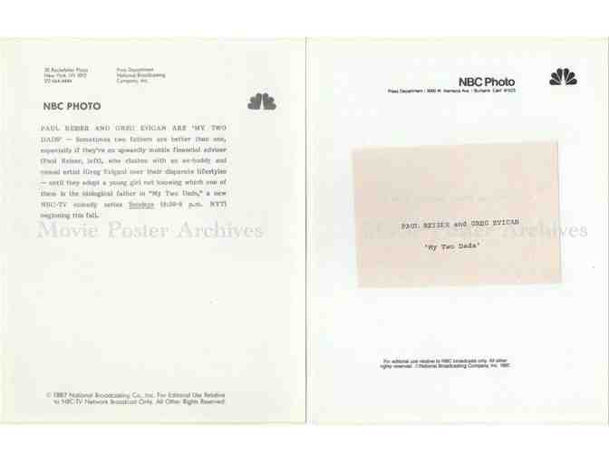 MY TWO DADS, 7x9 local tv promo stills, Paul Reiser, Greg Evigan, Staci Keanan, Dick Butkus