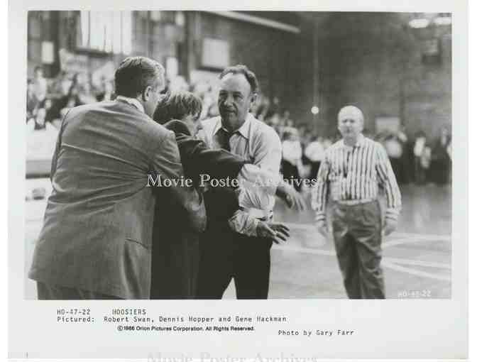 HOOSIERS, 1986, 8x10 production stills, Gene Hackman, Barbara Hershey, Dennis Hopper