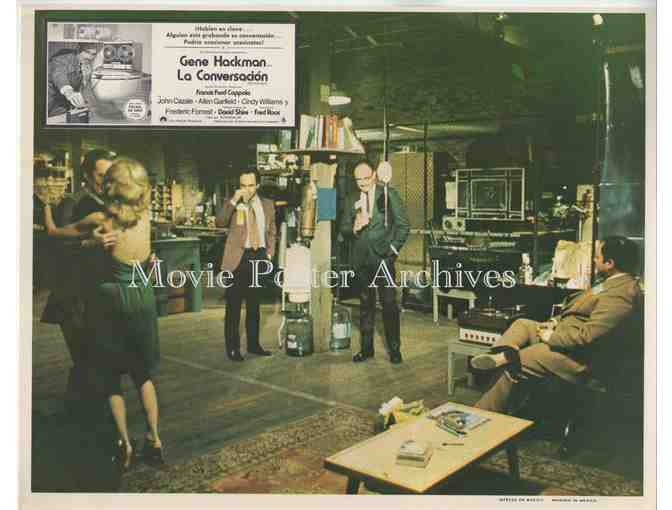 CONVERSATION, 1974, lobby card set, Gene Hackman, Cindy Williams, Harrison Ford, Teri Garr