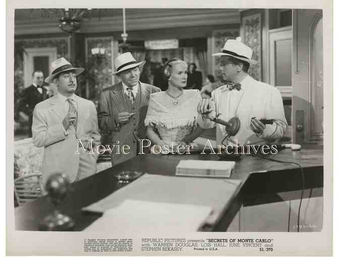 SECRETS OF MONTE CARLO 1951 8x10 still set, Warren Douglas, Lois Hall, June Vincent.