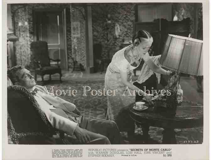 SECRETS OF MONTE CARLO 1951 8x10 still set, Warren Douglas, Lois Hall, June Vincent.